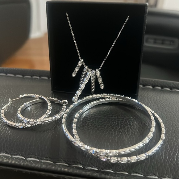 Elegant Brighton Silver Hoop Earrings necklace bangles.
